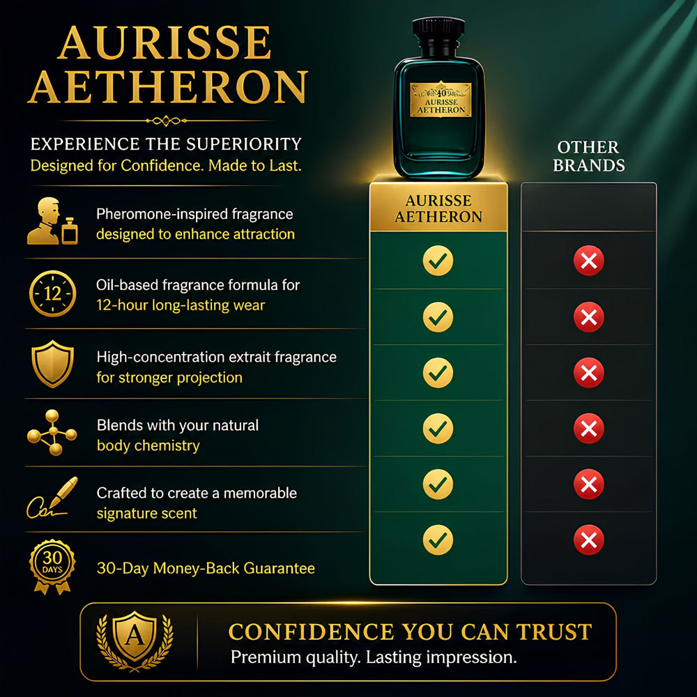 Aurisse Aetheron Niche Luxury Extrait de Parfum for Men – 40% Oil Concentration | 100ML | 12+ Hour Longevity