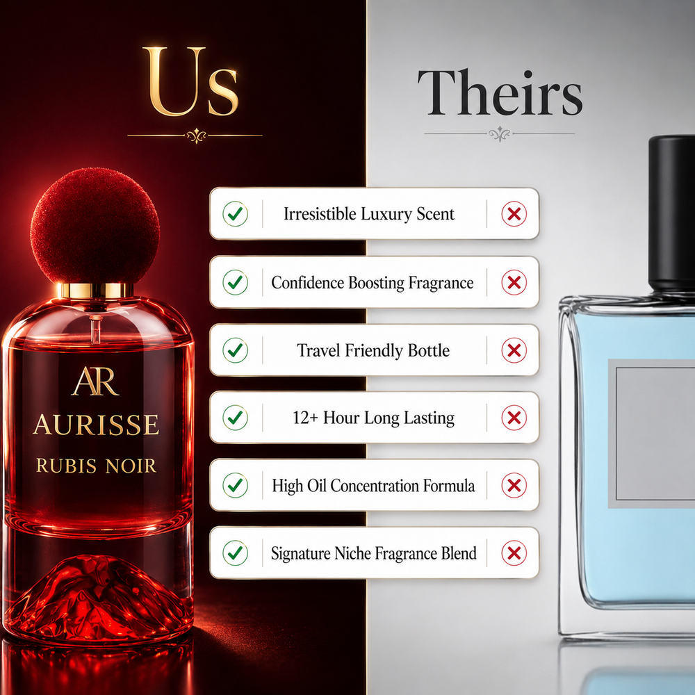 Premium Aurisse Rubis Noir Luxury Perfume for Women 50ML - Long Lasting - Free Shipping