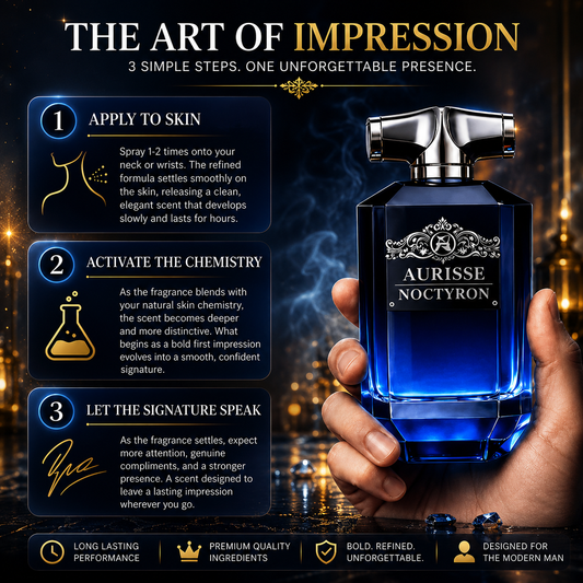 Premium Aurisse Noctyron Men’s Extrait de Parfum - 100ML | 40% Oil Concentration | 12+ Hour Longevity