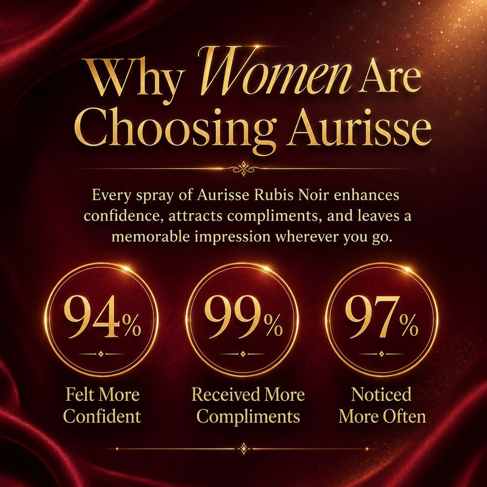 Premium Aurisse Rubis Noir Luxury Perfume for Women 50ML - Long Lasting - Free Shipping