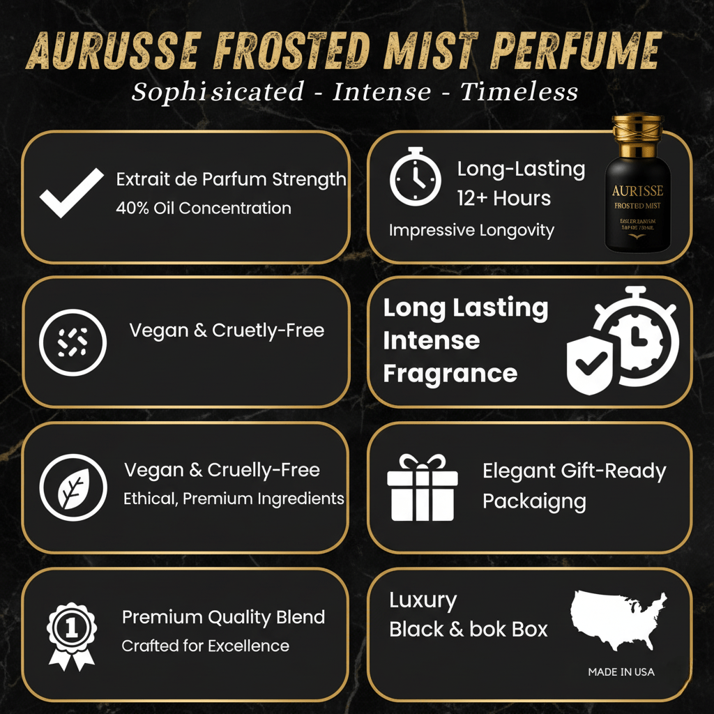 Aurisse Frosted Mist – Luxury Extrait de Parfum for Men & Women | Long Lasting 12+ Hours