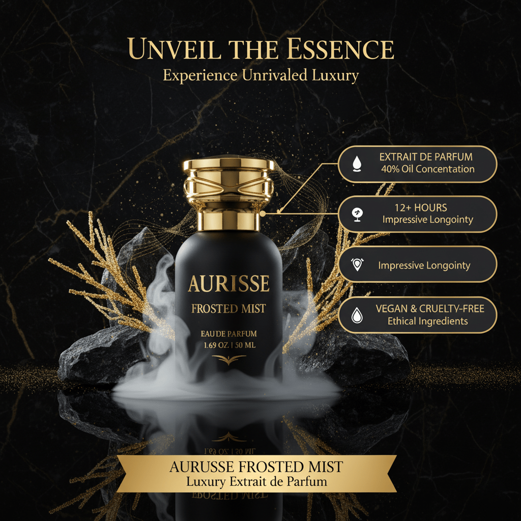Aurisse Frosted Mist – Luxury Extrait de Parfum for Men & Women | Long Lasting 12+ Hours